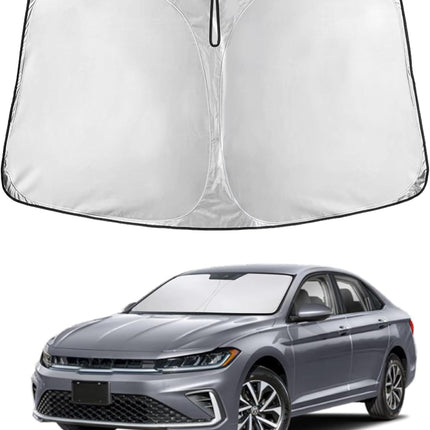 Car Windshield Sunshade | Blocks 99% Heat & Keeps Interior Cool | Universal Fits Cars, Suvs, Trucks | Automotive Sun Screen, Visor & Car Accessories for Summer | Medium (64X32 Inches)