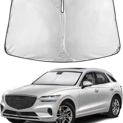 Car Windshield Sunshade | Blocks 99% Heat & Keeps Interior Cool | Universal Fits Cars, Suvs, Trucks | Automotive Sun Screen, Visor & Car Accessories for Summer | Medium (64X32 Inches)
