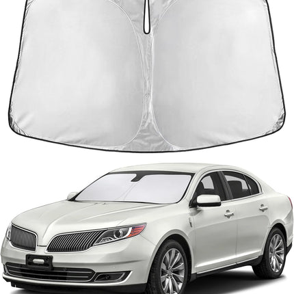 Car Windshield Sunshade | Blocks 99% Heat & Keeps Interior Cool | Universal Fits Cars, Suvs, Trucks | Automotive Sun Screen, Visor & Car Accessories for Summer | Medium (64X32 Inches)