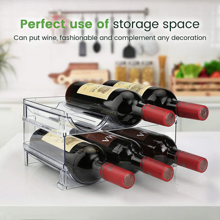 Water Bottle Organizer for Cabinet, 4 Pack Water Bottle Organization and Storage Shelf, Plastic Water Bottle Holder Rack for Fridge, Kitchen, Desktop