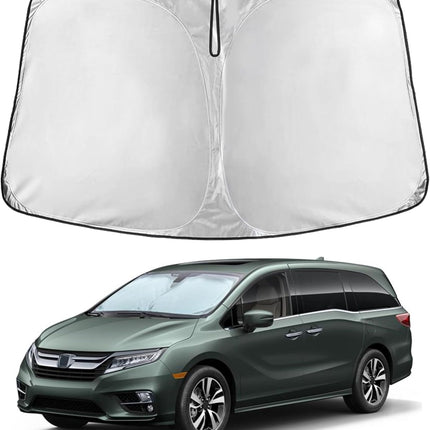 Car Windshield Sunshade | Blocks 99% Heat & Keeps Interior Cool | Universal Fits Cars, Suvs, Trucks | Automotive Sun Screen, Visor & Car Accessories for Summer | Medium (64X32 Inches)