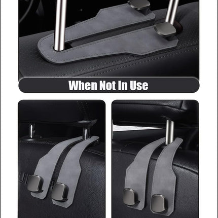 Car Headrest Hook, Car Wallet Hook, Car Seat Backrest Storage Hook, Car Hook for Headrest Wallet and Bag (2 Black)
