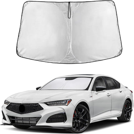 Car Windshield Sunshade | Blocks 99% Heat & Keeps Interior Cool | Universal Fits Cars, Suvs, Trucks | Automotive Sun Screen, Visor & Car Accessories for Summer | Medium (64X32 Inches)