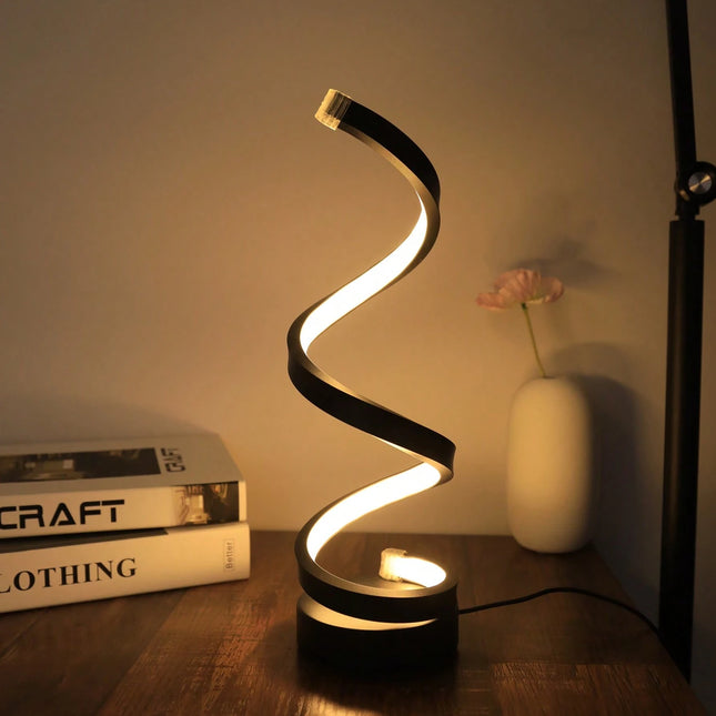 Modern Spiral LED Table Lamp Dimmable
