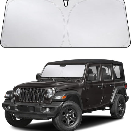 Car Windshield Sunshade | Blocks 99% Heat & Keeps Interior Cool | Universal Fits Cars, Suvs, Trucks | Automotive Sun Screen, Visor & Car Accessories for Summer | Medium (64X32 Inches)
