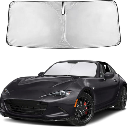 Car Windshield Sunshade | Blocks 99% Heat & Keeps Interior Cool | Universal Fits Cars, Suvs, Trucks | Automotive Sun Screen, Visor & Car Accessories for Summer | Medium (64X32 Inches)