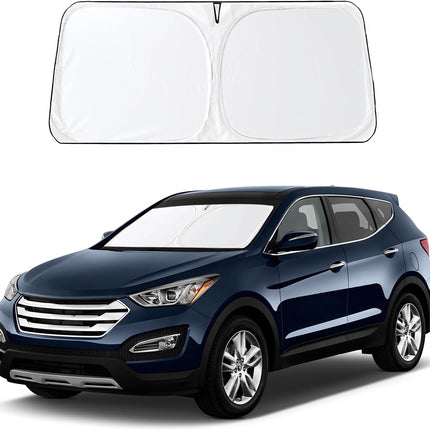 Car Windshield Sunshade | Blocks 99% Heat & Keeps Interior Cool | Universal Fits Cars, Suvs, Trucks | Automotive Sun Screen, Visor & Car Accessories for Summer | Medium (64X32 Inches)
