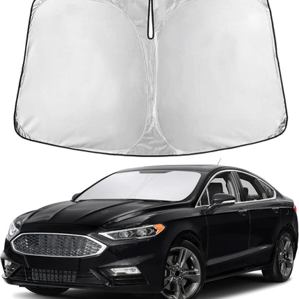 Car Windshield Sunshade | Blocks 99% Heat & Keeps Interior Cool | Universal Fits Cars, Suvs, Trucks | Automotive Sun Screen, Visor & Car Accessories for Summer | Medium (64X32 Inches)