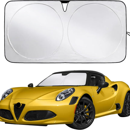 Car Windshield Sunshade | Blocks 99% Heat & Keeps Interior Cool | Universal Fits Cars, Suvs, Trucks | Automotive Sun Screen, Visor & Car Accessories for Summer | Medium (64X32 Inches)