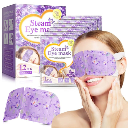 12 Pieces Self Heated Eye Mask Disposable Eye Heating Pad Moisturizing Heat Eye Mask Lavender Sleep Eye Mask for Daily