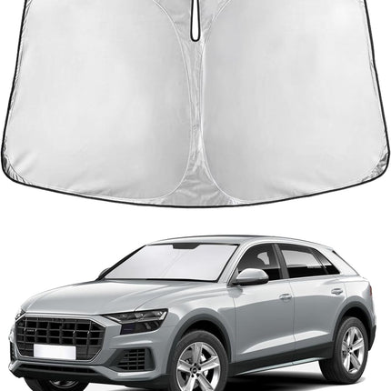 Car Windshield Sunshade | Blocks 99% Heat & Keeps Interior Cool | Universal Fits Cars, Suvs, Trucks | Automotive Sun Screen, Visor & Car Accessories for Summer | Medium (64X32 Inches)