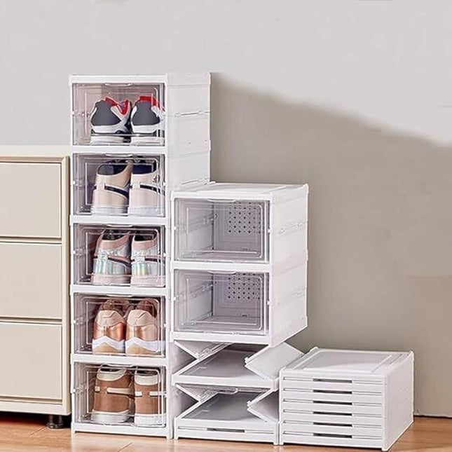 6-Layer Foldable Transparent Shoe Storage Box