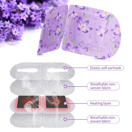 12 Pieces Self Heated Eye Mask Disposable Eye Heating Pad Moisturizing Heat Eye Mask Lavender Sleep Eye Mask for Daily