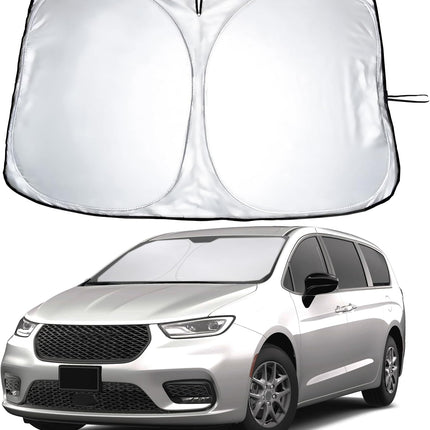 Car Windshield Sunshade | Blocks 99% Heat & Keeps Interior Cool | Universal Fits Cars, Suvs, Trucks | Automotive Sun Screen, Visor & Car Accessories for Summer | Medium (64X32 Inches)