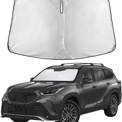 Car Windshield Sunshade | Blocks 99% Heat & Keeps Interior Cool | Universal Fits Cars, Suvs, Trucks | Automotive Sun Screen, Visor & Car Accessories for Summer | Medium (64X32 Inches)
