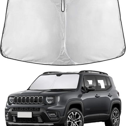 Car Windshield Sunshade | Blocks 99% Heat & Keeps Interior Cool | Universal Fits Cars, Suvs, Trucks | Automotive Sun Screen, Visor & Car Accessories for Summer | Medium (64X32 Inches)