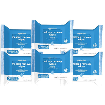 Makeup Remover Wipes, Formulated without Fragrance and Alcohol-Free, Gentle Cleansing, Removes Waterproof Mascara, Dermatologist Tested, 25 Count, Pack of 2
