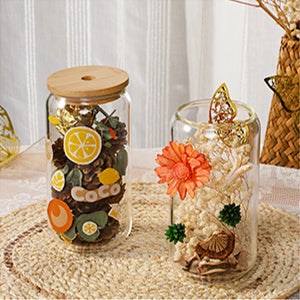 Leeseph Coffee Mug Glass Cup With Lid and Straw Transparent Coffee Tea Milk Juice Cold Drinking Cup Bar Kitchen Accessories