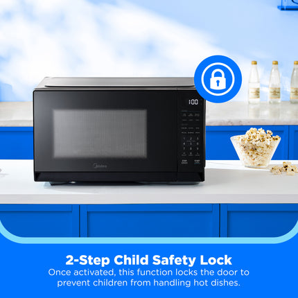 1.1 Cu. Ft. Countertop Microwave Oven, 1000W, Compact Microwave for Dorm, Office, Kitchen, Black