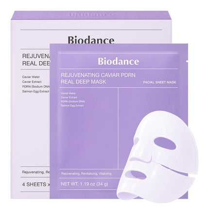 Bio-Collagen Real Deep Mask, Hydrating Overnight Hydrogel Face Mask, Pore Minimizing, Elasticity, Plumping, Travel Essentials & Self Care Gifts for Women, Korean Skin Care | 1.19Oz(34G) X 4Ea