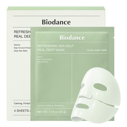 Bio-Collagen Real Deep Mask, Hydrating Overnight Hydrogel Face Mask, Pore Minimizing, Elasticity, Plumping, Travel Essentials & Self Care Gifts for Women, Korean Skin Care | 1.19Oz(34G) X 4Ea