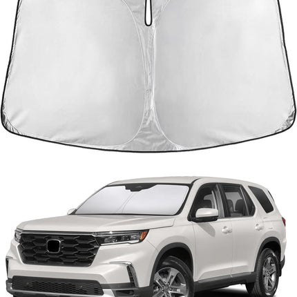 Car Windshield Sunshade | Blocks 99% Heat & Keeps Interior Cool | Universal Fits Cars, Suvs, Trucks | Automotive Sun Screen, Visor & Car Accessories for Summer | Medium (64X32 Inches)