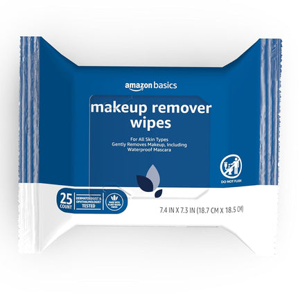 Makeup Remover Wipes, Formulated without Fragrance and Alcohol-Free, Gentle Cleansing, Removes Waterproof Mascara, Dermatologist Tested, 25 Count, Pack of 2