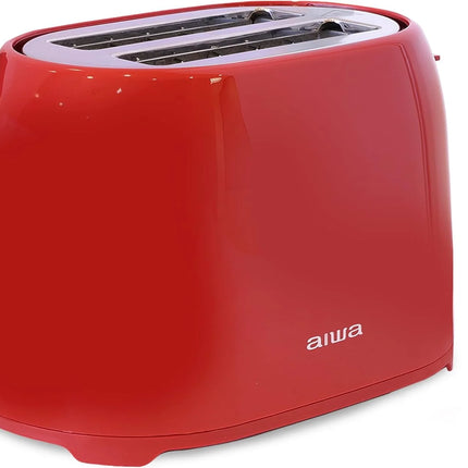 2-Slice Toaster with Wide Slots, 6 Browning Settings, and Crumb Tray, Red