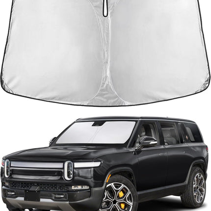 Car Windshield Sunshade | Blocks 99% Heat & Keeps Interior Cool | Universal Fits Cars, Suvs, Trucks | Automotive Sun Screen, Visor & Car Accessories for Summer | Medium (64X32 Inches)