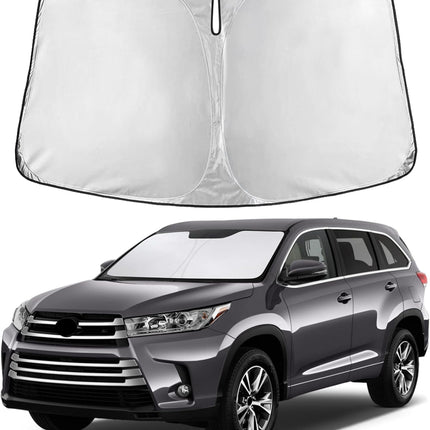 Car Windshield Sunshade | Blocks 99% Heat & Keeps Interior Cool | Universal Fits Cars, Suvs, Trucks | Automotive Sun Screen, Visor & Car Accessories for Summer | Medium (64X32 Inches)