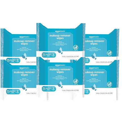 Makeup Remover Wipes, Formulated without Fragrance and Alcohol-Free, Gentle Cleansing, Removes Waterproof Mascara, Dermatologist Tested, 25 Count, Pack of 2