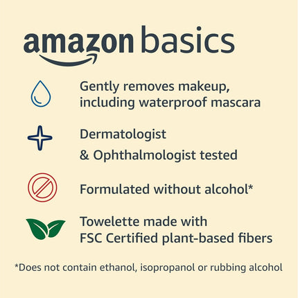 Makeup Remover Wipes, Formulated without Fragrance and Alcohol-Free, Gentle Cleansing, Removes Waterproof Mascara, Dermatologist Tested, 25 Count, Pack of 2