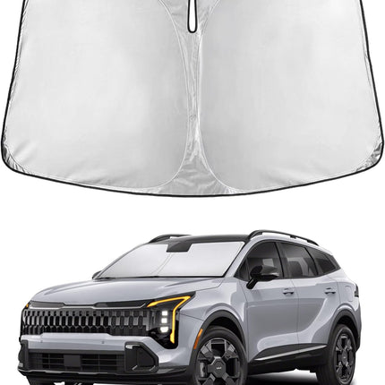 Car Windshield Sunshade | Blocks 99% Heat & Keeps Interior Cool | Universal Fits Cars, Suvs, Trucks | Automotive Sun Screen, Visor & Car Accessories for Summer | Medium (64X32 Inches)
