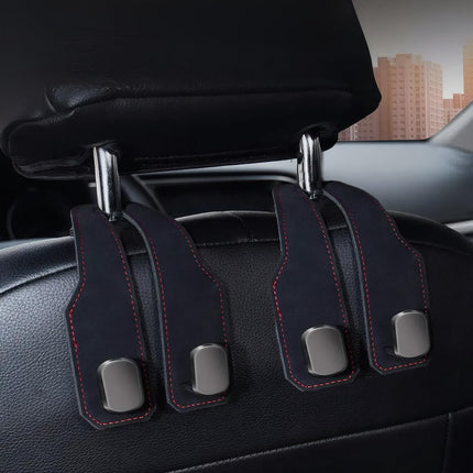 Car Headrest Hook, Car Wallet Hook, Car Seat Backrest Storage Hook, Car Hook for Headrest Wallet and Bag (2 Black)