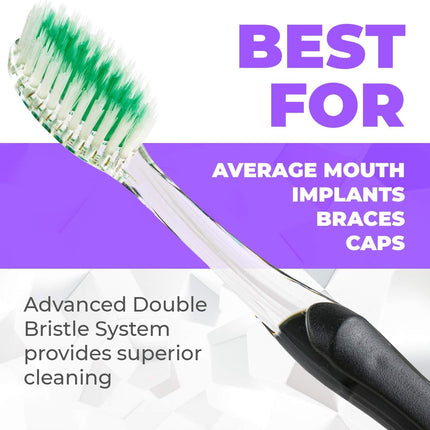 Toothbrush Soft, Silver & Jade Flossing Bristles (Pack of 8) Colors May Vary