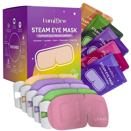 Steam Eye Mask, Self Heating Heated Eye Mask for Sleep, Warm Compress for Eyes, Moist Heat for Dry Eye Relief, Stye Eye Treatment, Spa, Travel Essentials, Unscented 16 Pack
