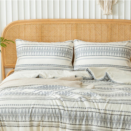 Ultra-Soft Boho Comforter Sets, Lightweight Brushed Microfiber Bohemian Chic Striped  Bedding Quilt Down Comforter Pillowsham