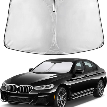 Car Windshield Sunshade | Blocks 99% Heat & Keeps Interior Cool | Universal Fits Cars, Suvs, Trucks | Automotive Sun Screen, Visor & Car Accessories for Summer | Medium (64X32 Inches)
