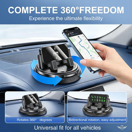 Revolutionary 360° Car Phone Holder - 2026 Non-Slip Dashboard Mount for Ultimate Navigation and Viewing (Set of 2)