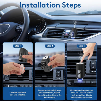Smart Car Air Freshener Fragrance Diffuser Mist Humidifier with Essential Oil 3 Gear Adjustable Aromatherapy Interior Accessory