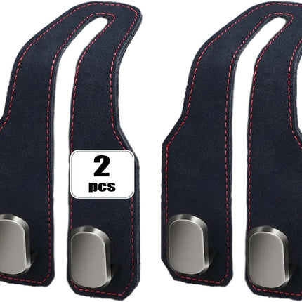 Car Headrest Hook, Car Wallet Hook, Car Seat Backrest Storage Hook, Car Hook for Headrest Wallet and Bag (2 Black)