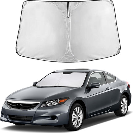 Car Windshield Sunshade | Blocks 99% Heat & Keeps Interior Cool | Universal Fits Cars, Suvs, Trucks | Automotive Sun Screen, Visor & Car Accessories for Summer | Medium (64X32 Inches)