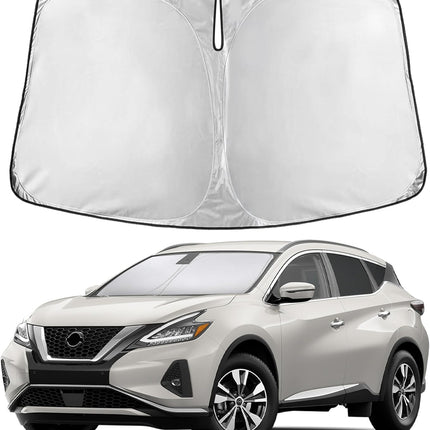 Car Windshield Sunshade | Blocks 99% Heat & Keeps Interior Cool | Universal Fits Cars, Suvs, Trucks | Automotive Sun Screen, Visor & Car Accessories for Summer | Medium (64X32 Inches)