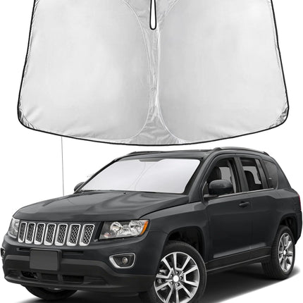 Car Windshield Sunshade | Blocks 99% Heat & Keeps Interior Cool | Universal Fits Cars, Suvs, Trucks | Automotive Sun Screen, Visor & Car Accessories for Summer | Medium (64X32 Inches)