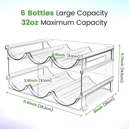Water Bottle Organizer for Cabinet, 3 Pack Water Bottle Organization and Storage Shelf, Plastic Water Bottle Holder Rack for Fridge, Kitchen, Desktop