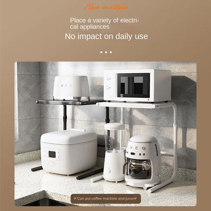 Kitchen Shelf Microwave Oven Storage Air Fryer Rice Cooker Shelf Finisher Multifunctional and Expandable