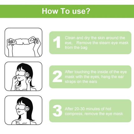 Steam Eye Mask Relieve Fatigue Soothe Eye Discomfort Fade Dark Circles Nourish Moisturizing Hot Compress Eye Mask