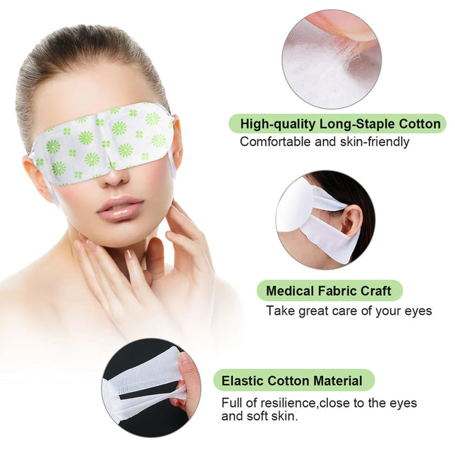 Steam Eye Mask Relieve Fatigue Soothe Eye Discomfort Fade Dark Circles Nourish Moisturizing Hot Compress Eye Mask