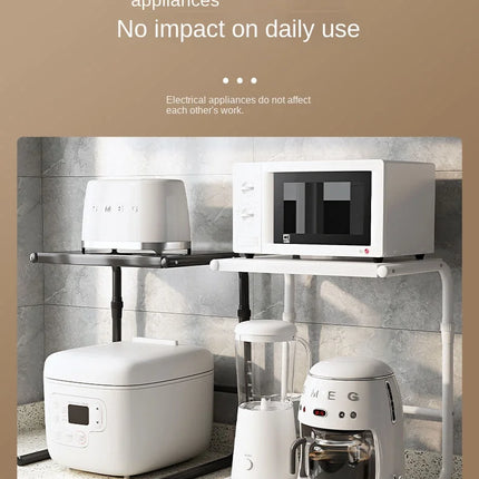 Kitchen Shelf Microwave Oven Storage Air Fryer Rice Cooker Shelf Finisher Multifunctional and Expandable