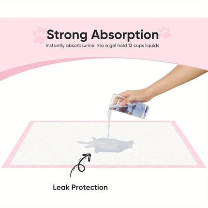 pet pads 100Pcs Super Absorbent Disposable Pet Urine Pads for Large Breeds Potty Training, Travel - Ideal for Dogs, Puppies, Cats
